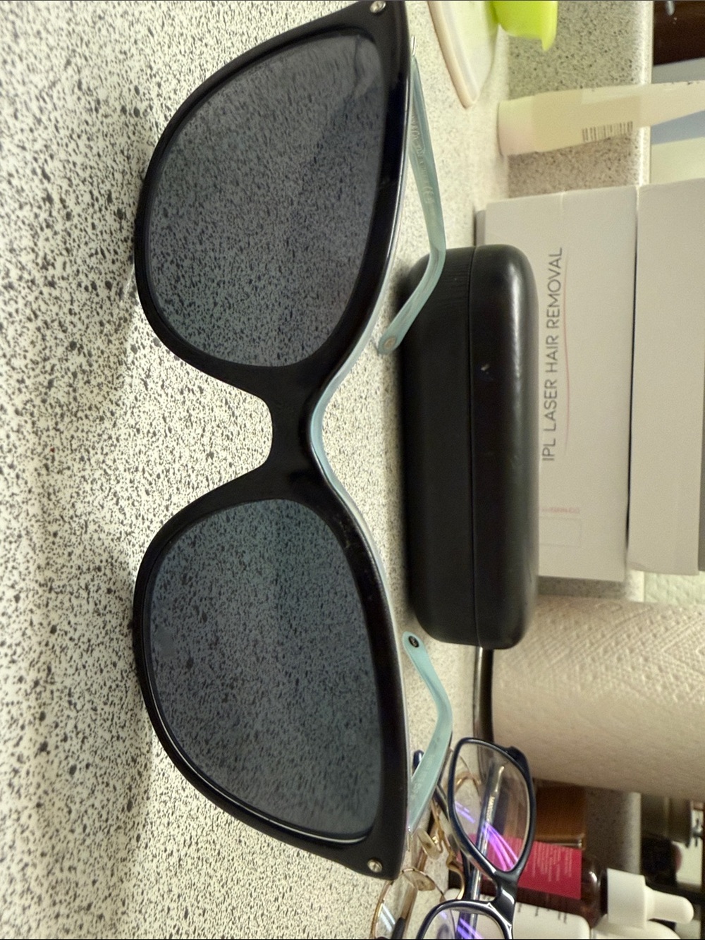 Tiffany & Co. Black Sunglasses with Light Blue Temples